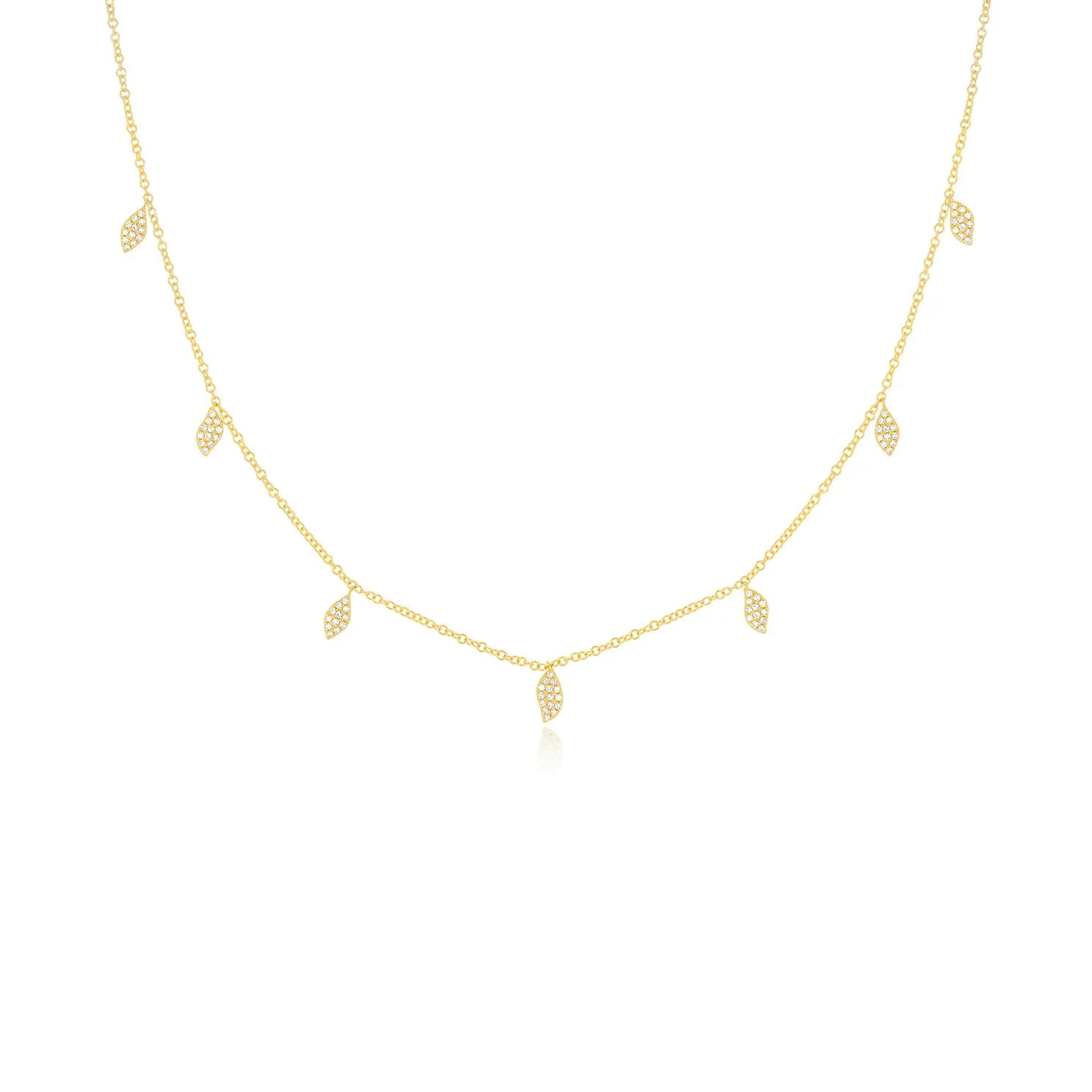 Pavé Diamond Multi Leaf Necklace