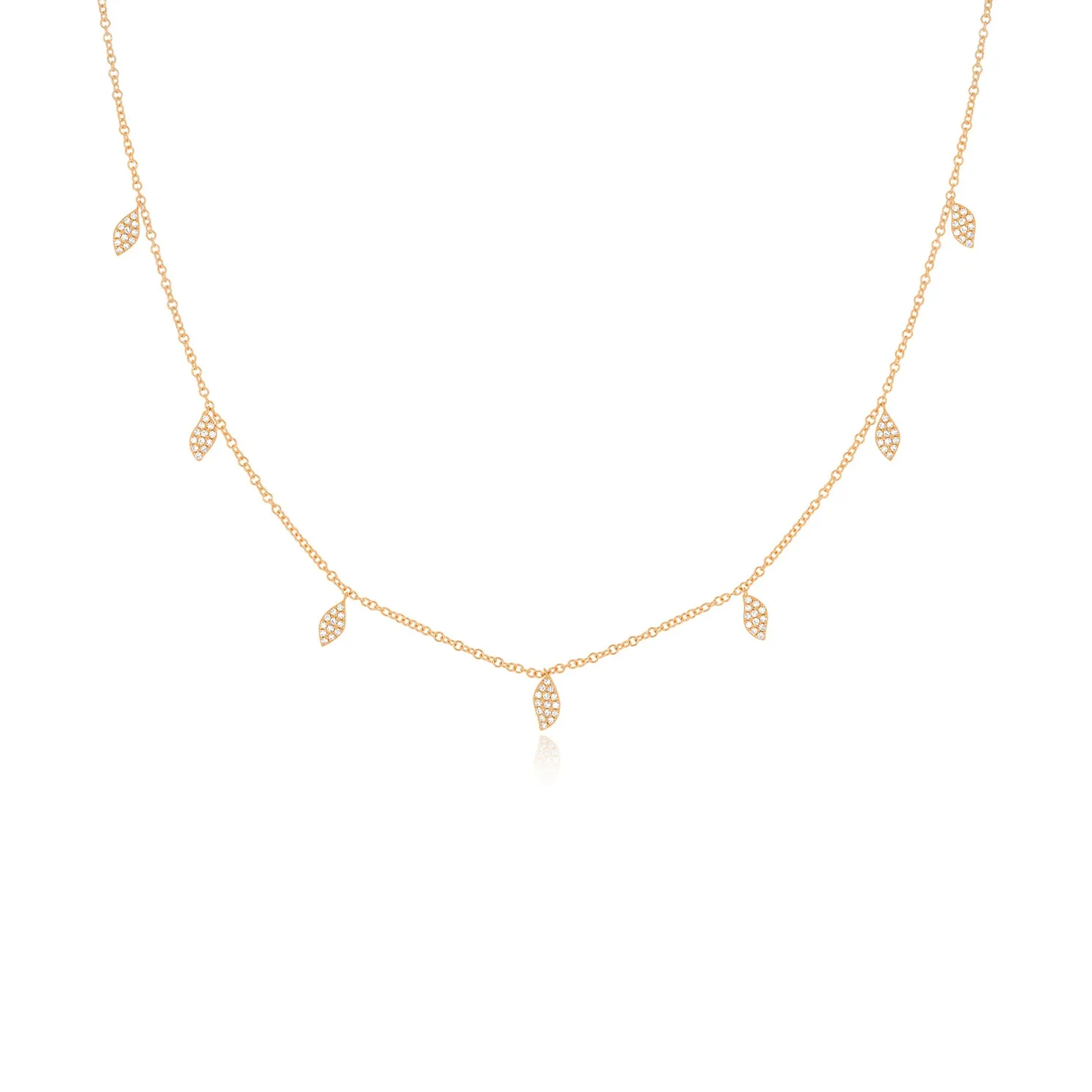 Pavé Diamond Multi Leaf Necklace