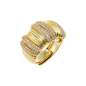 Pave Accented Wide Adjustable Ring