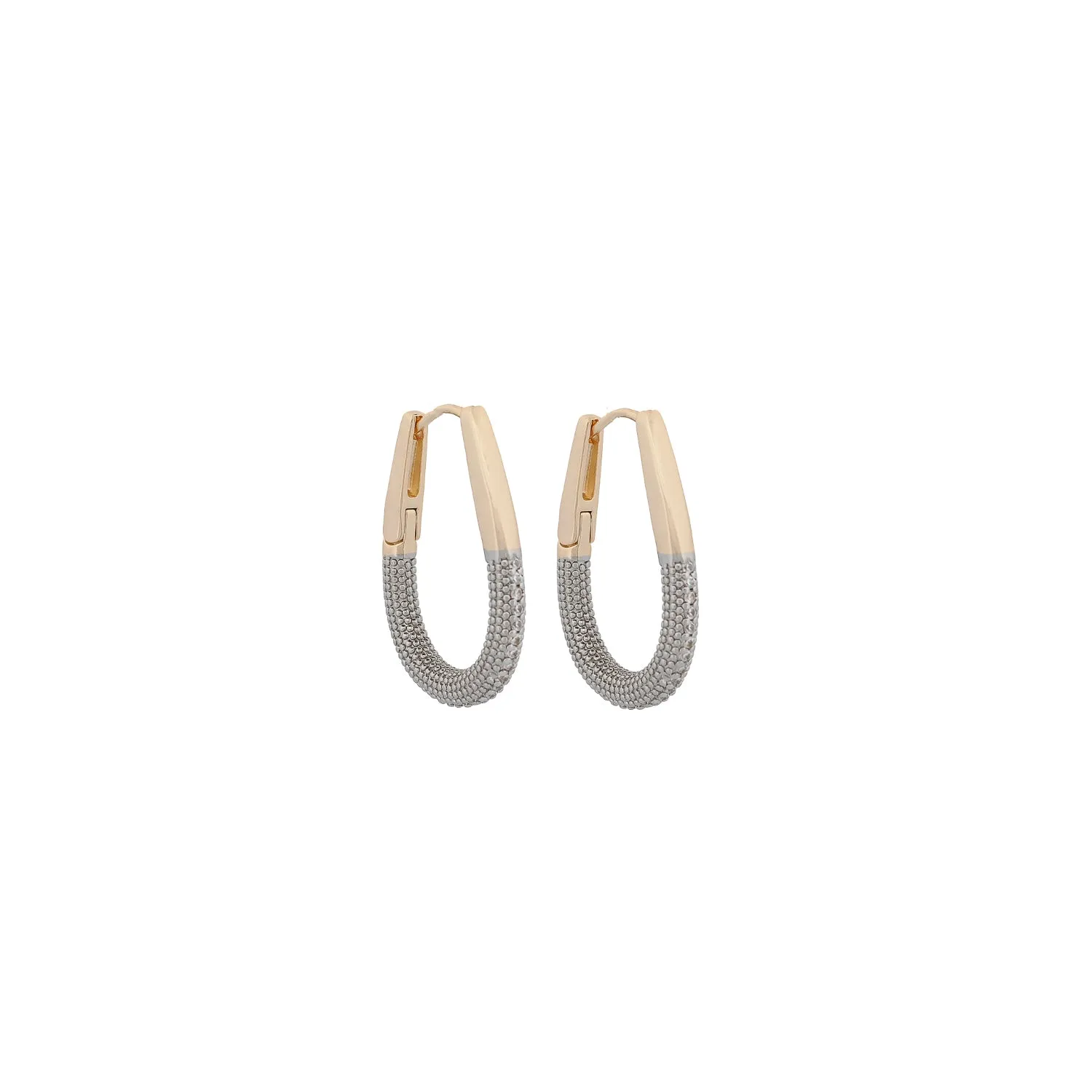 Pave Diamonds Gold Hoop Mini Size Earrings