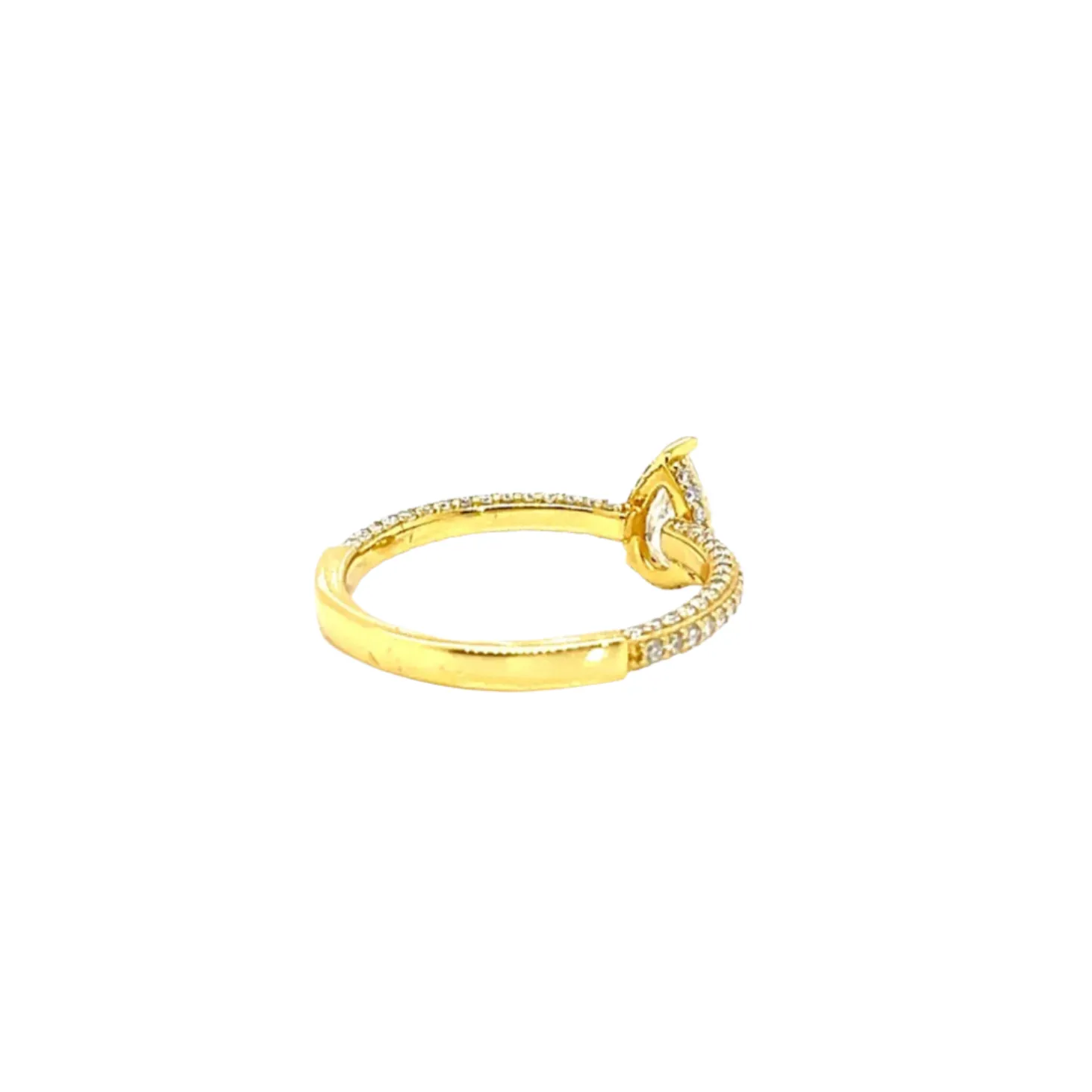 Pear Shaped 1.75ct Moissanite 925 Silver Engagement Ring - M100149