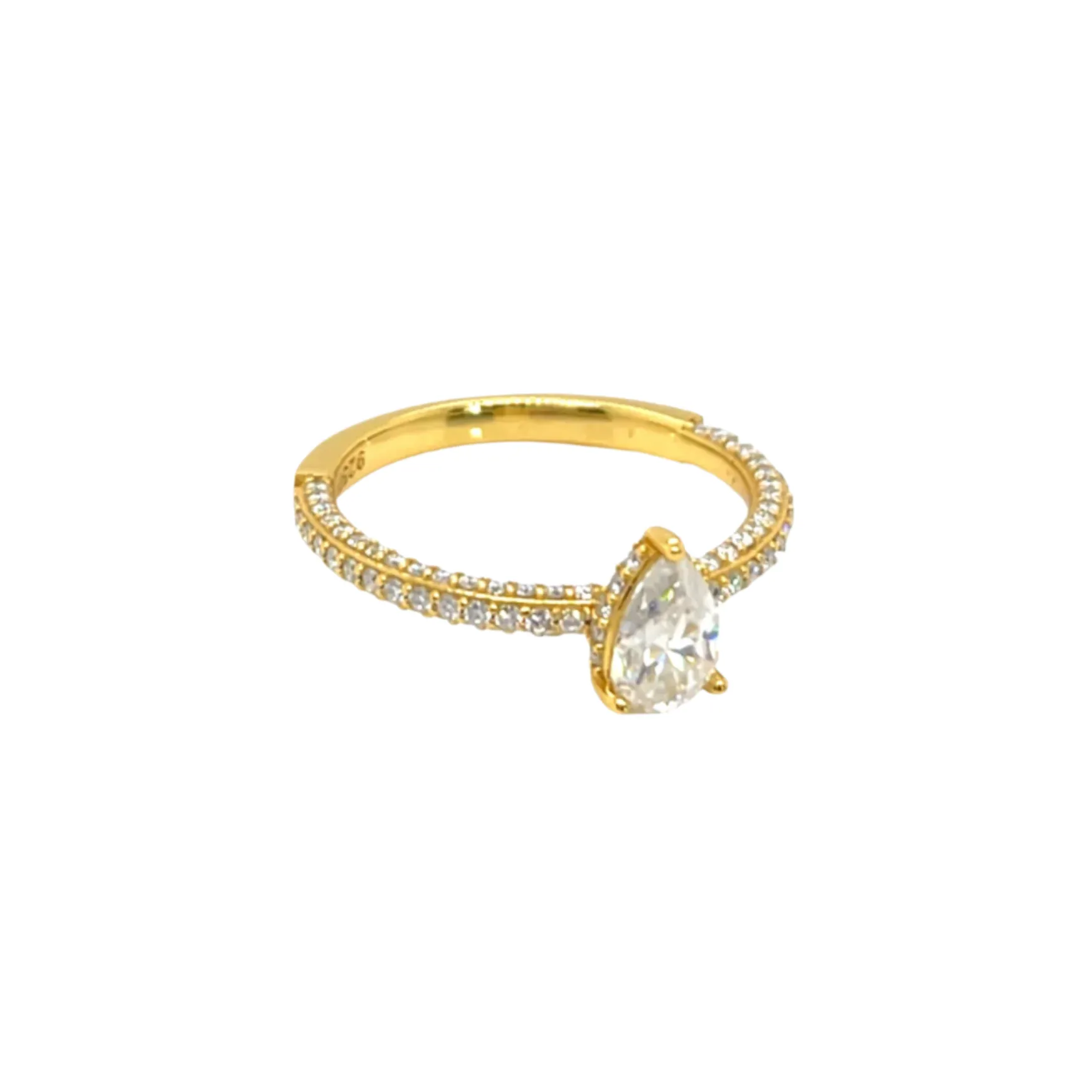 Pear Shaped 1.75ct Moissanite 925 Silver Engagement Ring - M100149