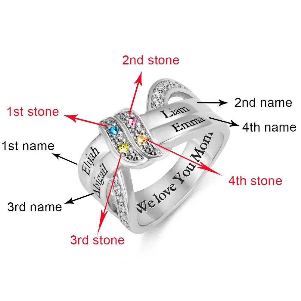Personalized Mother's Ring With Birthstones