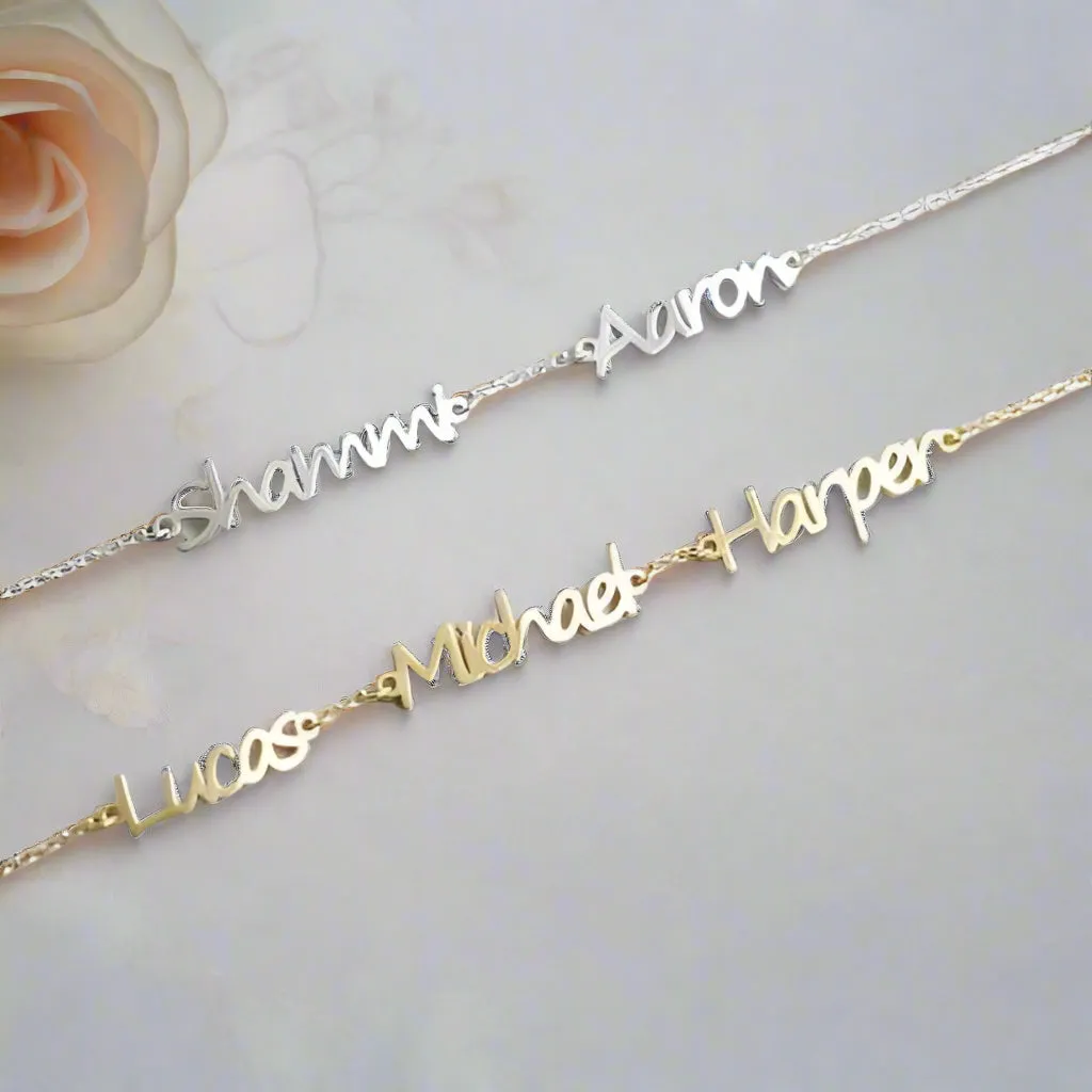 Personalized Three Name Bracelet