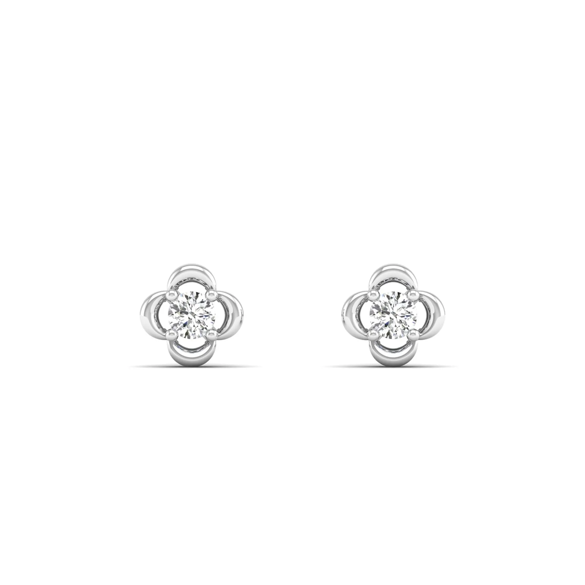 Petite Clover Diamond Stud Earrings