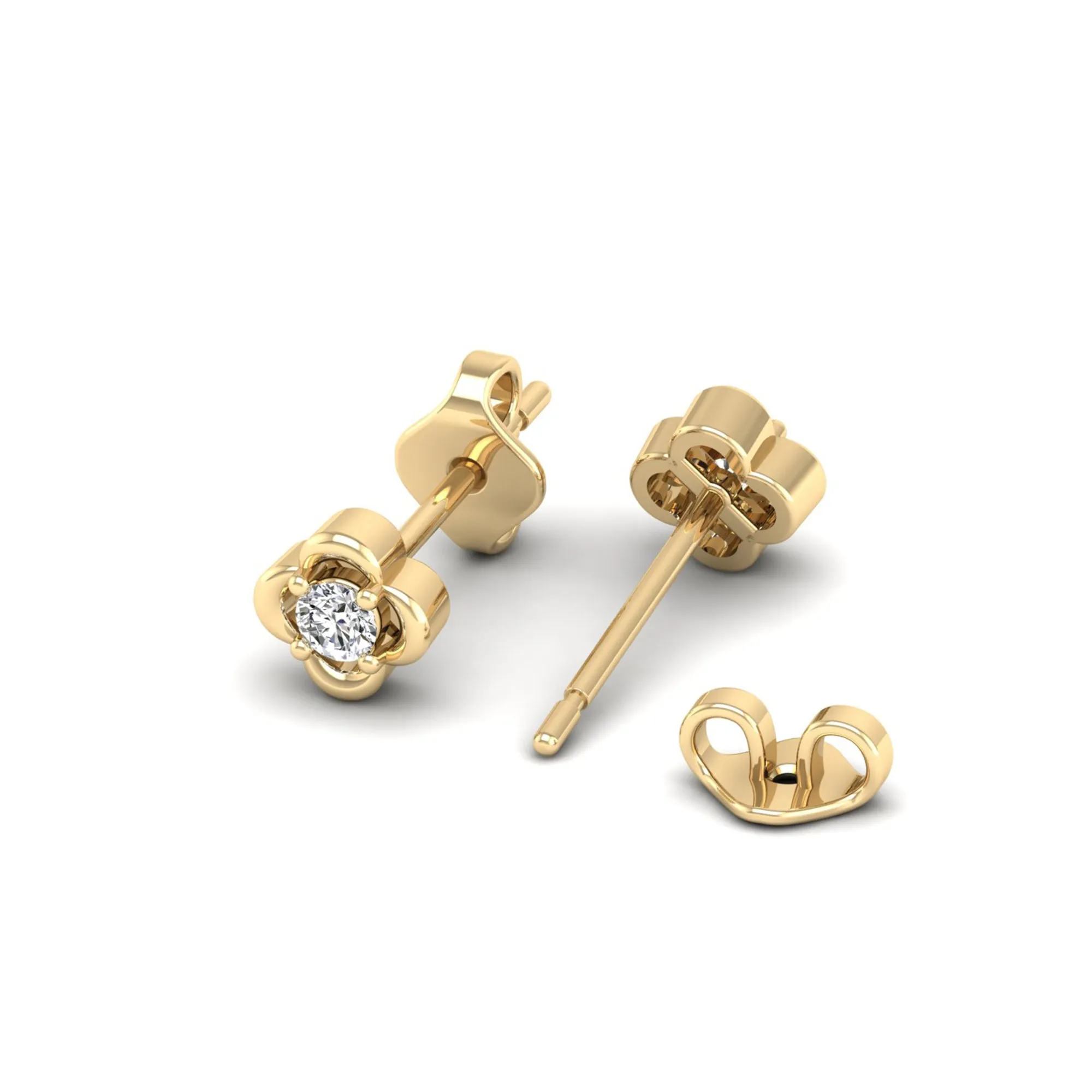 Petite Clover Diamond Stud Earrings