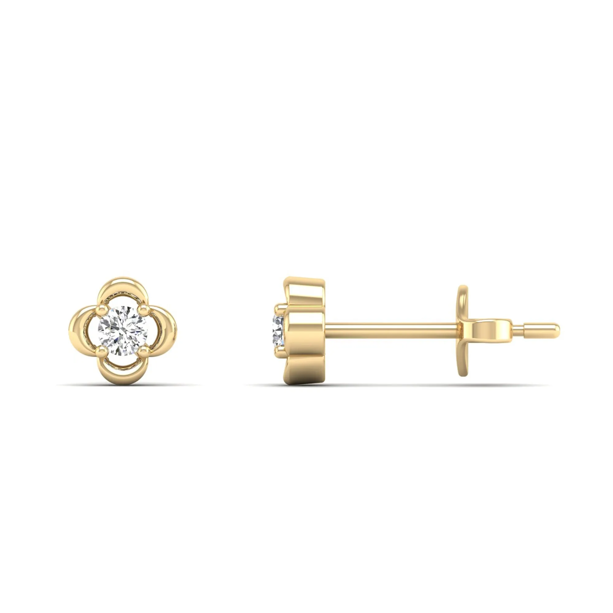 Petite Clover Diamond Stud Earrings