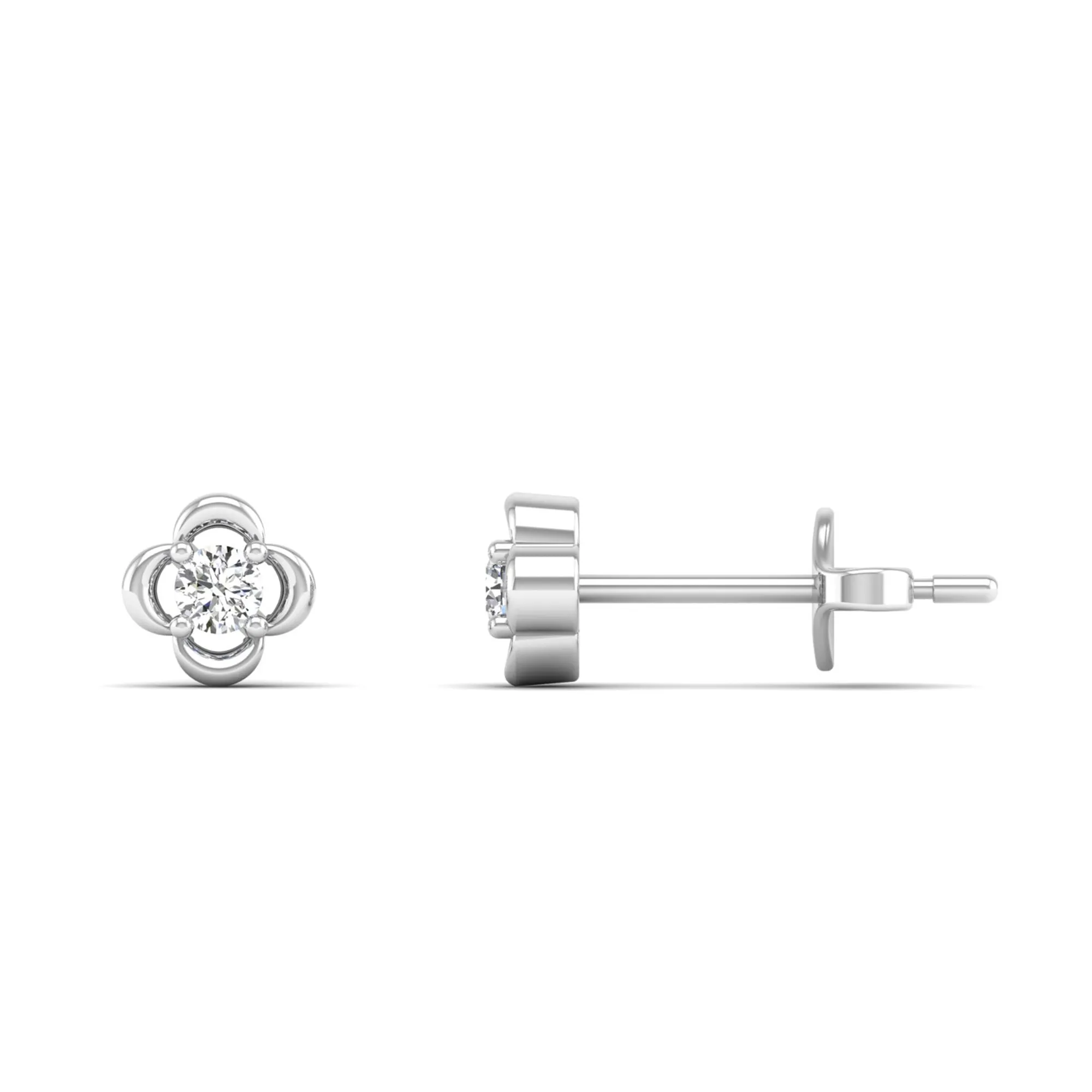Petite Clover Diamond Stud Earrings
