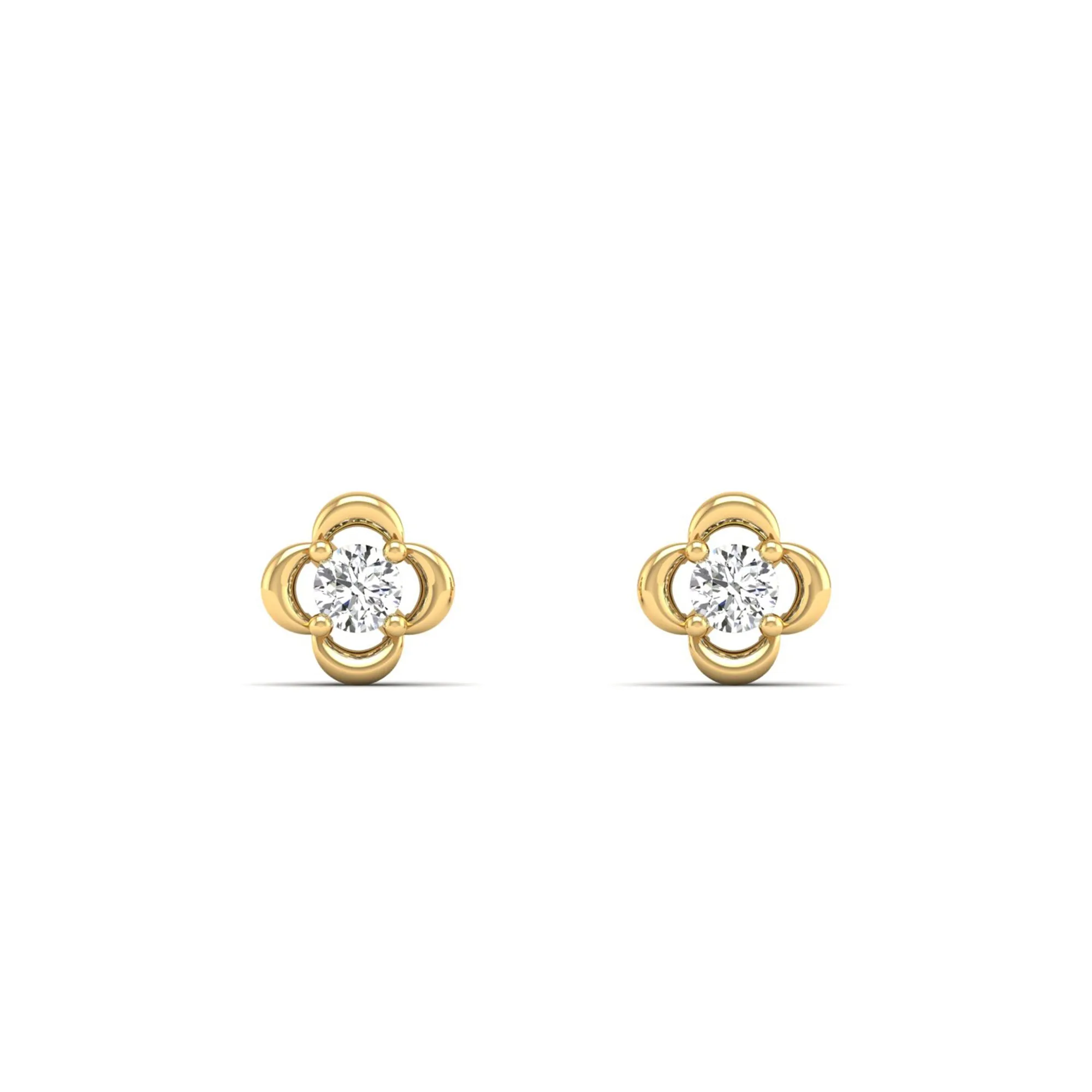 Petite Clover Diamond Stud Earrings
