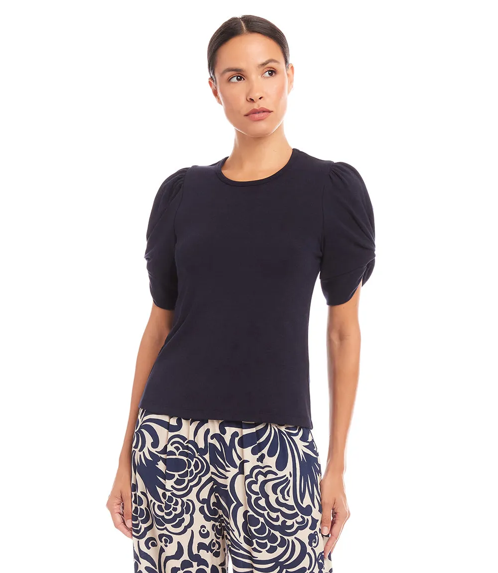 Petite Size Twist Sleeve Top