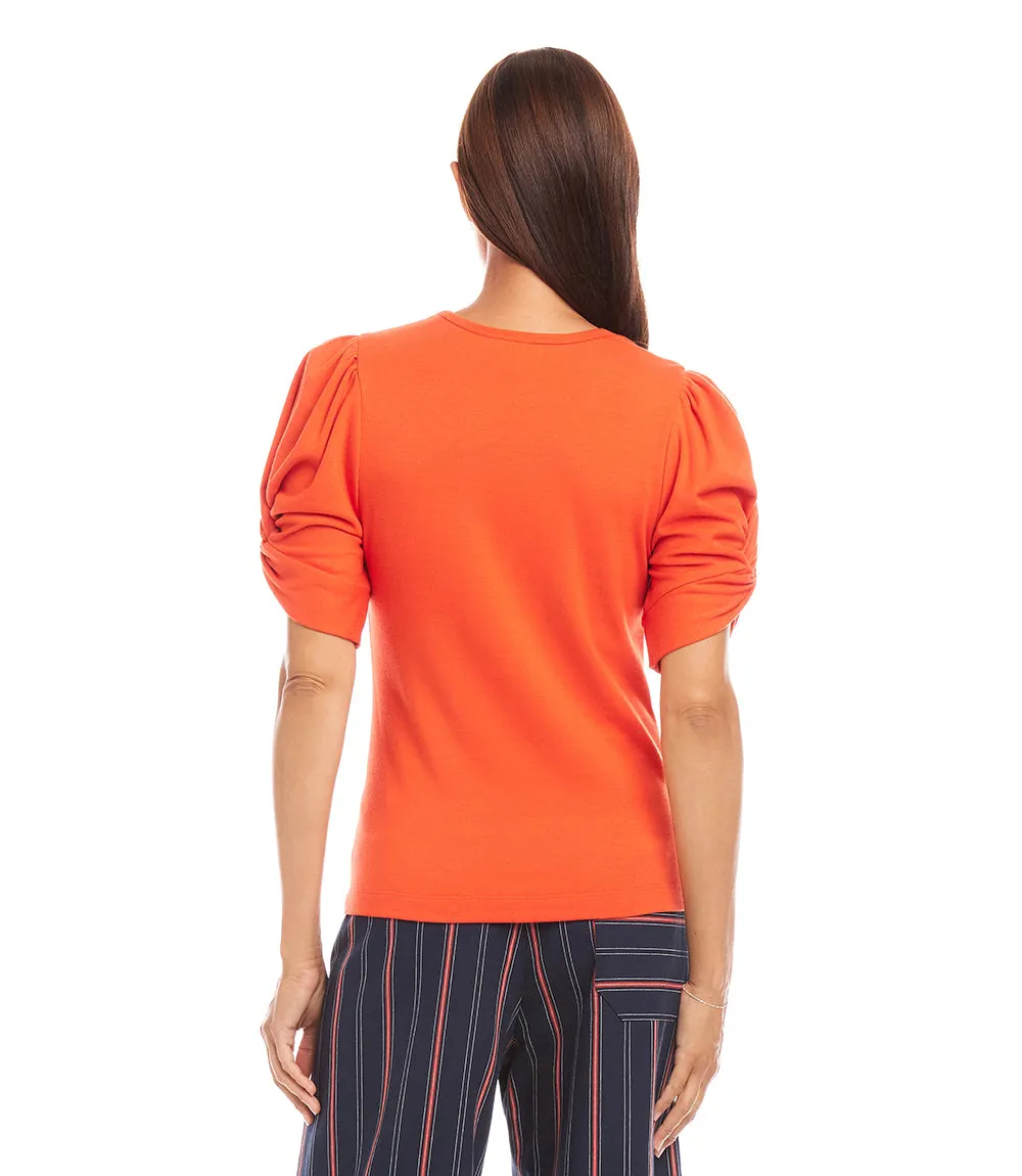 Petite Size Twist Sleeve Top
