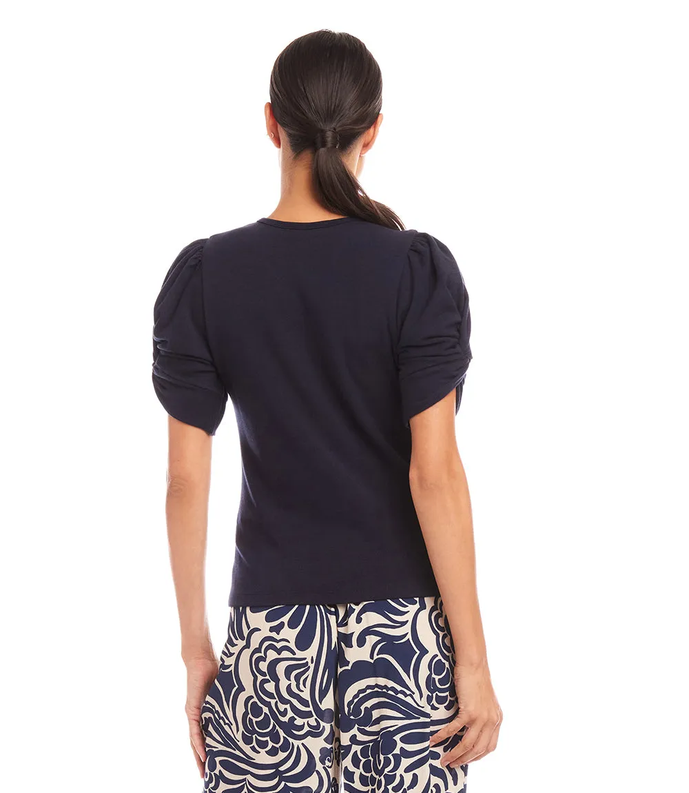 Petite Size Twist Sleeve Top