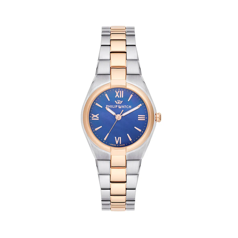 Philip Watch TIMELESS 3H 29MM BLUE MOP DIAL BR SS RG