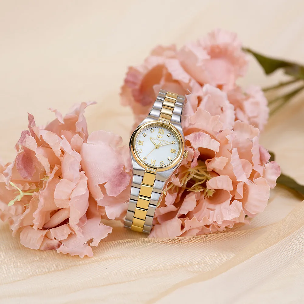 Philip Watch TIMELESS 3H 29MM W/DIAM MOP DIA BR SS YG