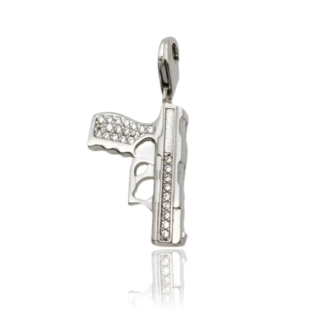Pistol Gun Diamond Punk Charm Pendant
