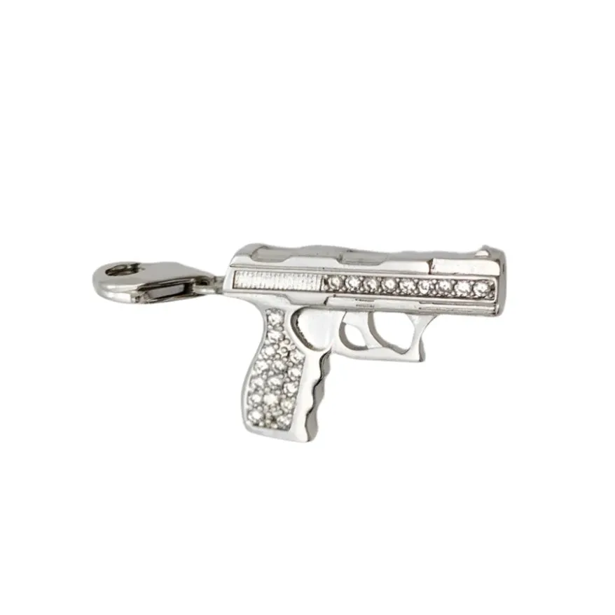 Pistol Gun Diamond Punk Charm Pendant