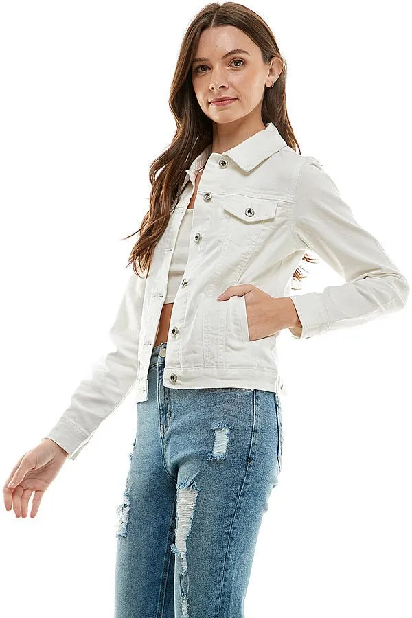 Plus Size Stretch Ladies  Casual Denim Jacket