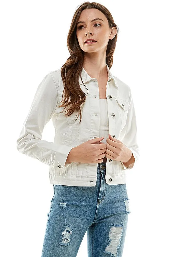 Plus Size Stretch Ladies  Casual Denim Jacket