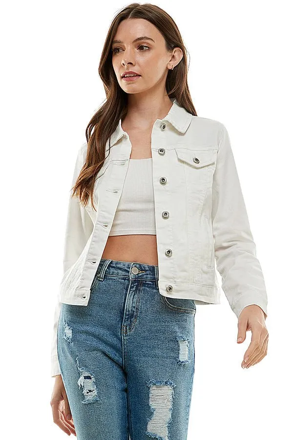 Plus Size Stretch Ladies  Casual Denim Jacket