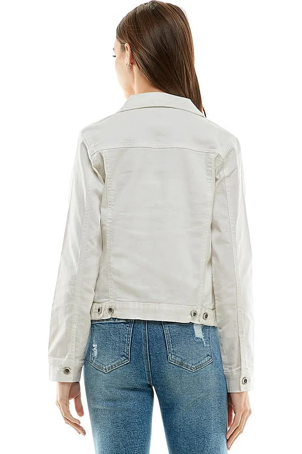Plus Size Stretch Ladies  Casual Denim Jacket