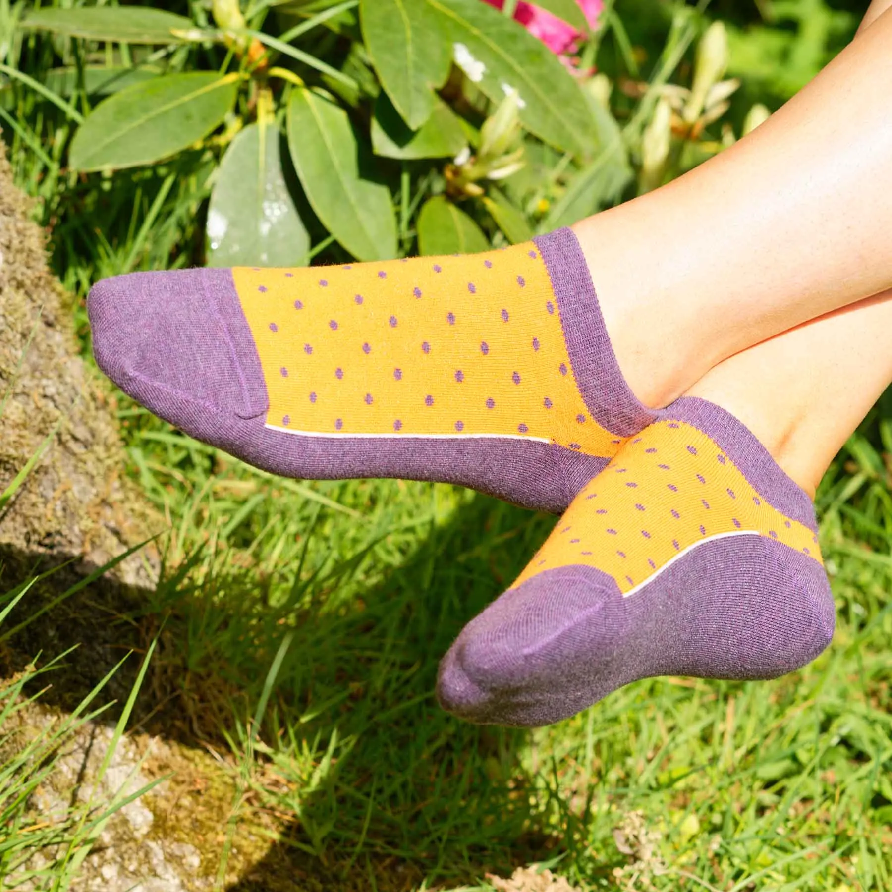 Polka Women's Organic Trainer Socks | Berry