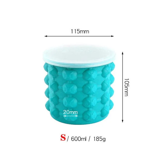 Portable Silicone Ice Cube Mold Maker Bucket
