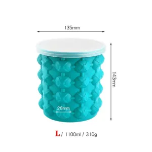 Portable Silicone Ice Cube Mold Maker Bucket