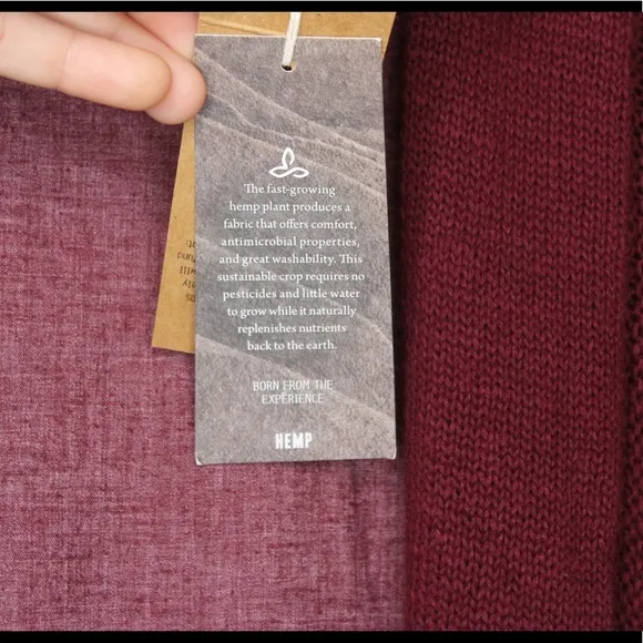 PrAna | Burgundy Diamond Sidetail Open Cardigan