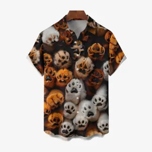 Puppy Paw Prints Casual Short Sleeve Shirt 2412007598