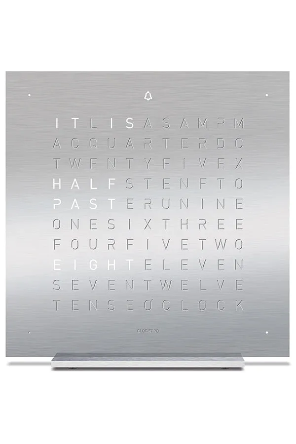 QLOCKTWO TOUCH Aluminium Desk Clock with FULL METAL Steel Faceplate