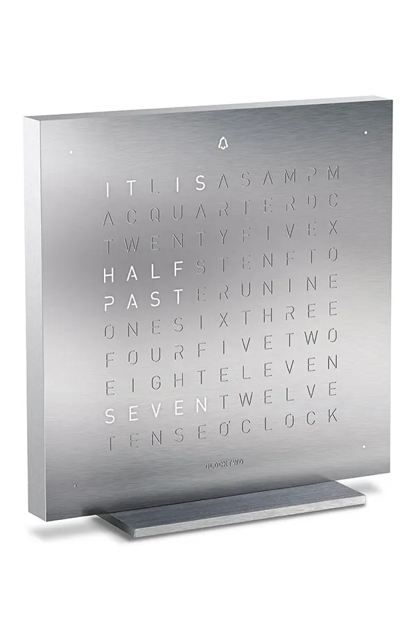 QLOCKTWO TOUCH Aluminium Desk Clock with FULL METAL Steel Faceplate