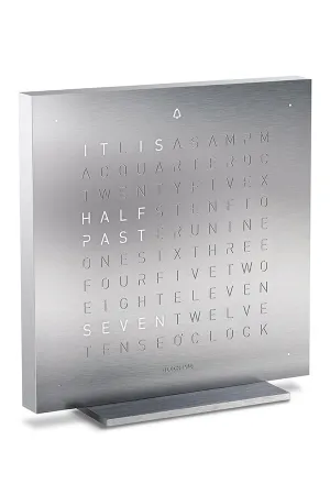 QLOCKTWO TOUCH Aluminium Desk Clock with FULL METAL Steel Faceplate