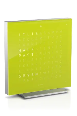 QLOCKTWO TOUCH Aluminium Desk Clock with LIME JUICE Acrylic Faceplate