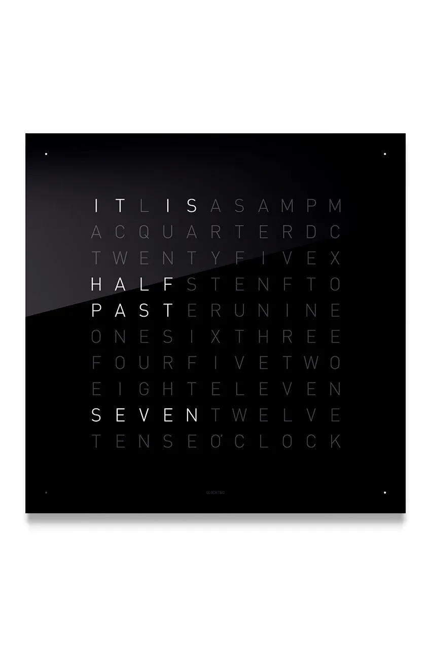 QLOCKTWO Wall Clock with BLACK ICE TEA Acrylic Faceplate