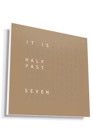 QLOCKTWO Wall Clock with HAZELNUT Stainless Steel Faceplate