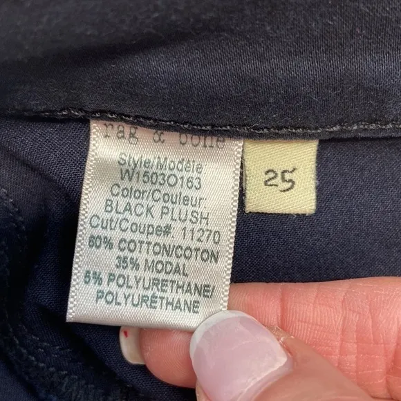 Rag &amp; Bone Cotton Modal Black Legging Soft Stretch Jeggings