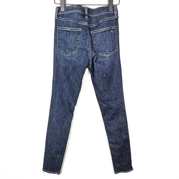 RAG &amp; BONE High Rise Ankle Skinny Med Wash Stretch Casual Women's Denim Jeans 25
