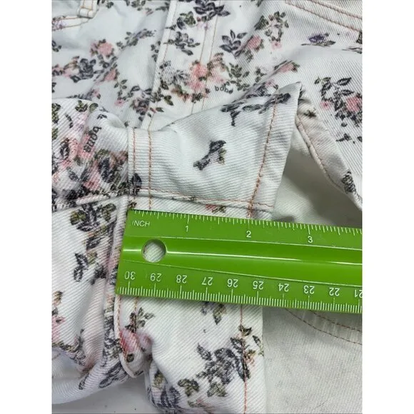 Rag &amp; Bone HIGH RISE Floral Jean Shorts Denim Size 28 x 2.5&quot; Casual