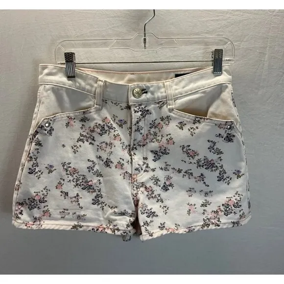 Rag &amp; Bone HIGH RISE Floral Jean Shorts Denim Size 28 x 2.5&quot; Casual