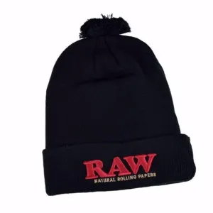 RAW - Gorro Beanie Pompom Negro
