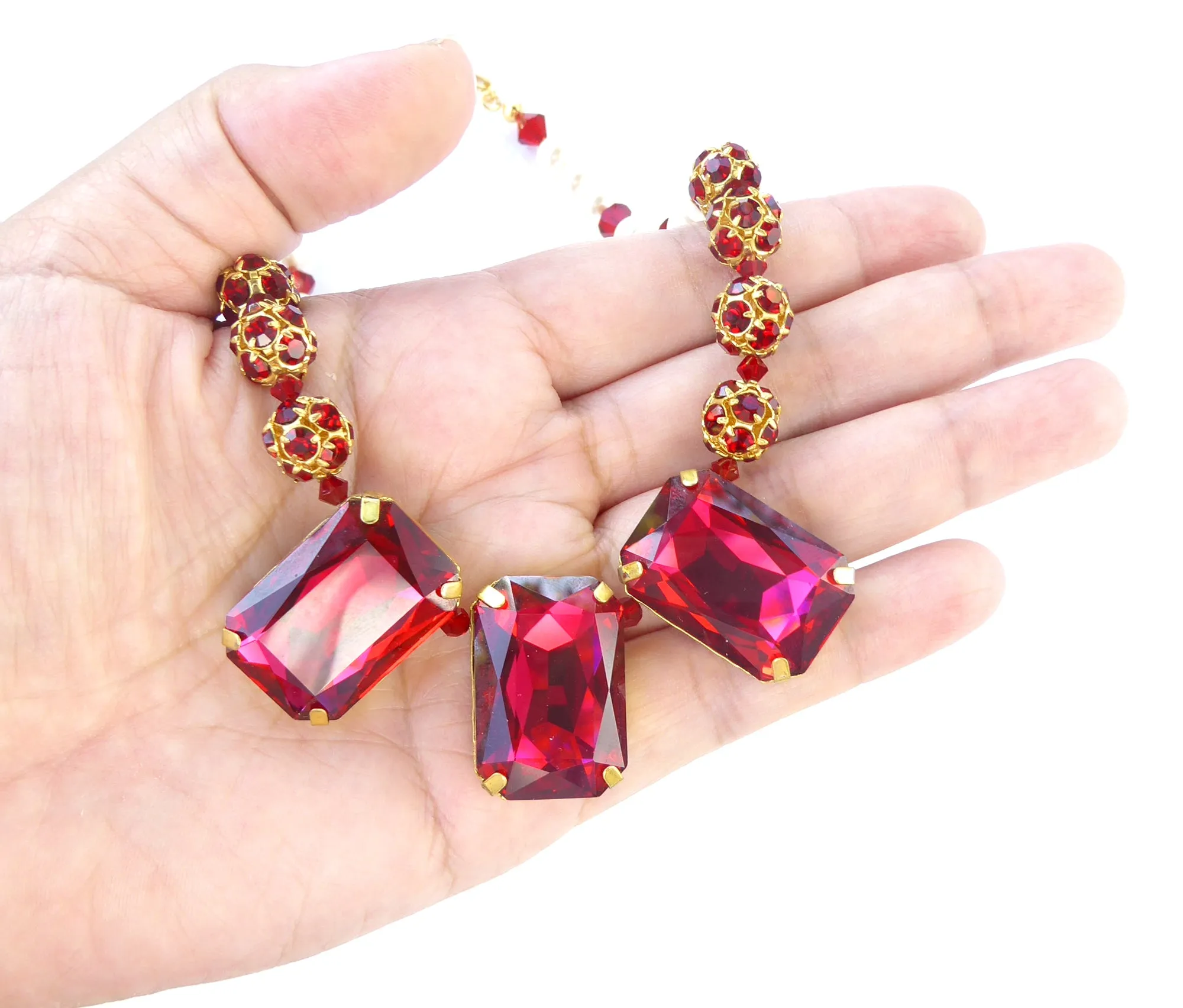 Red crystal necklace