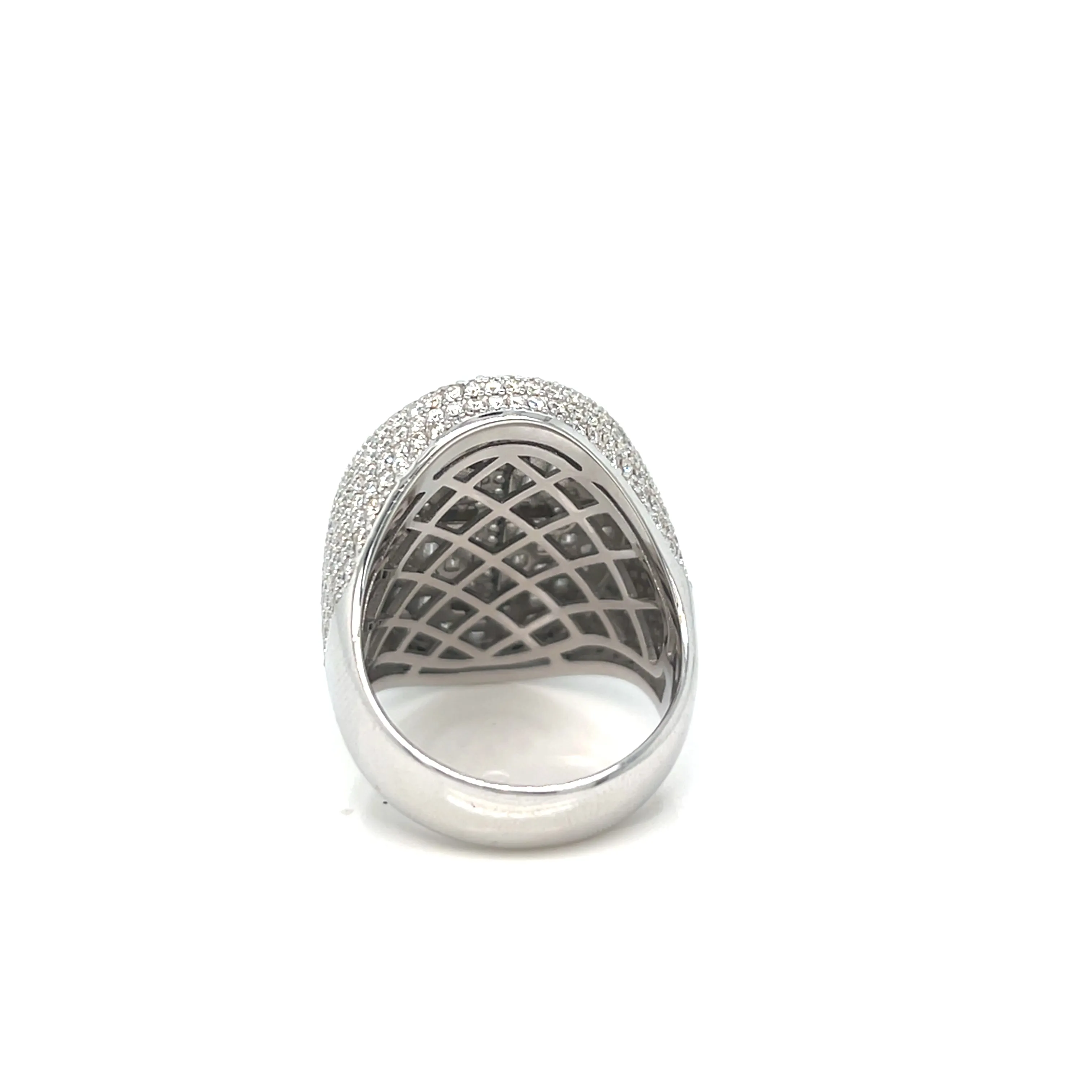 Religious 925 Sterling Silver Cubic Zirconia Oval Cross Ring - C100089