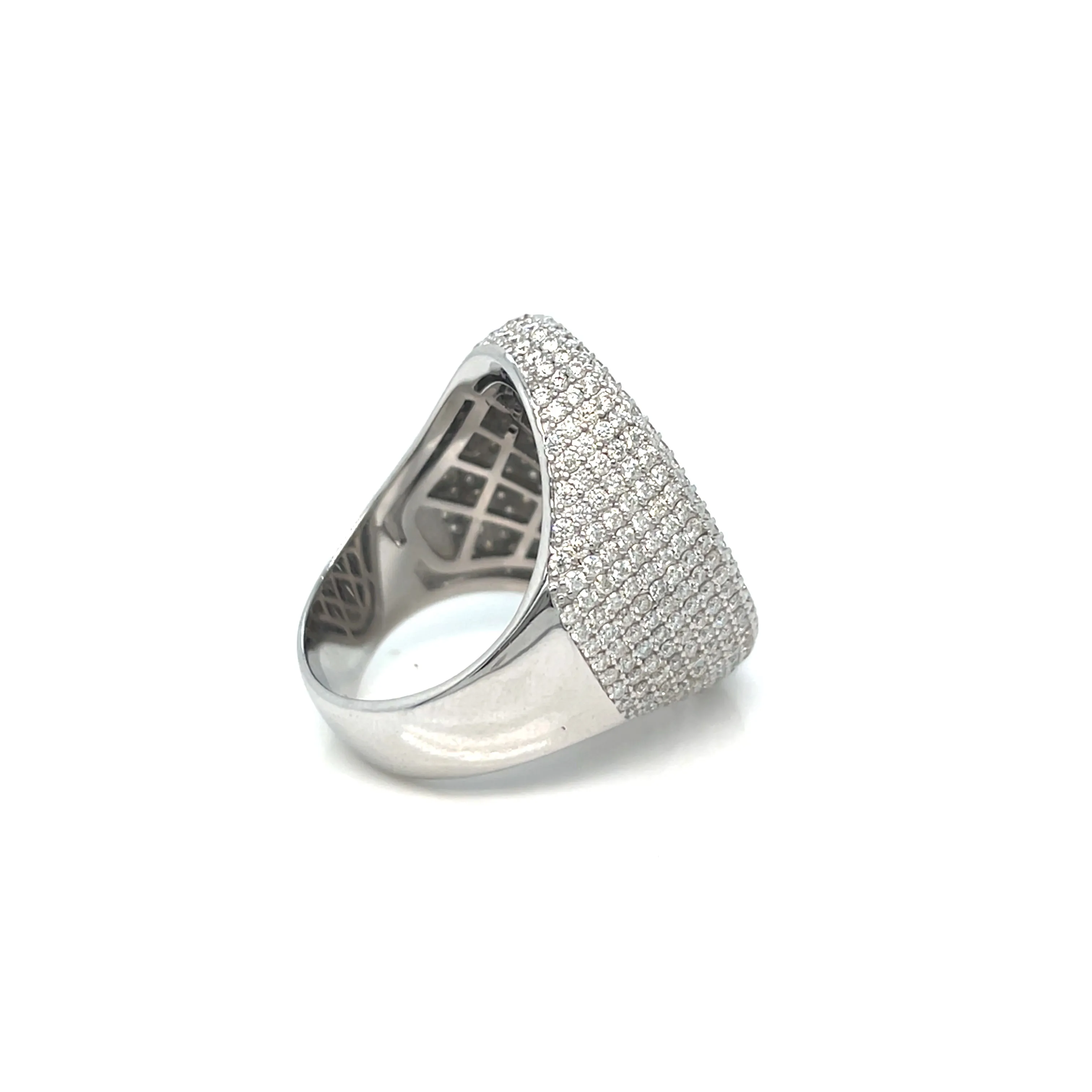 Religious 925 Sterling Silver Cubic Zirconia Oval Cross Ring - C100089
