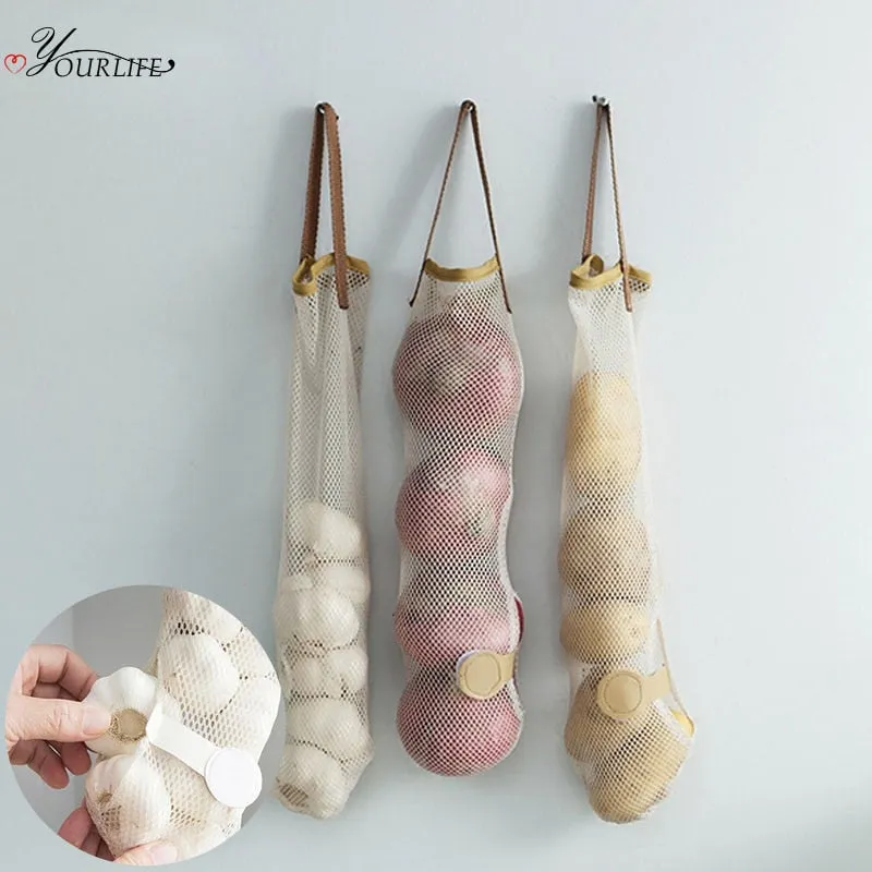 Reusable Potato Onion Vegetable Kitchen Produce Mesh Bag Organizer