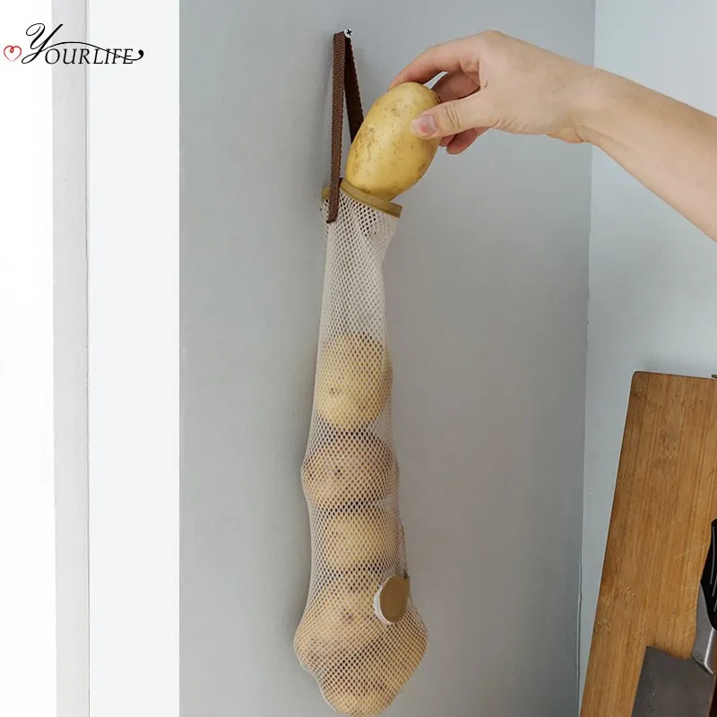 Reusable Potato Onion Vegetable Kitchen Produce Mesh Bag Organizer
