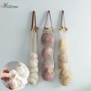 Reusable Potato Onion Vegetable Kitchen Produce Mesh Bag Organizer