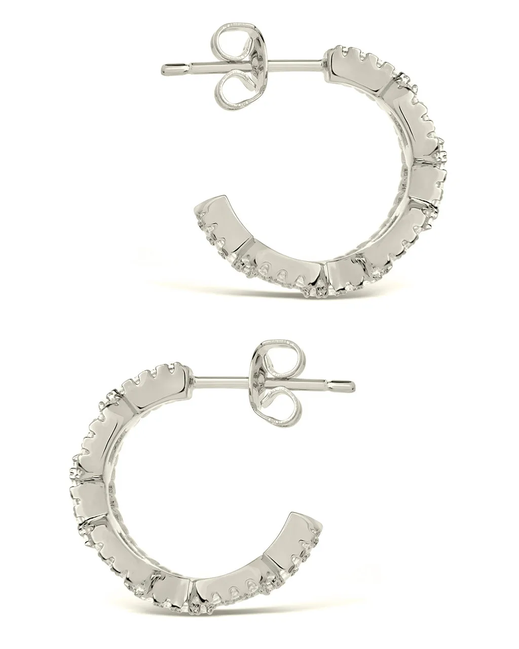 Rope & CZ Chain Link Hoop Earrings