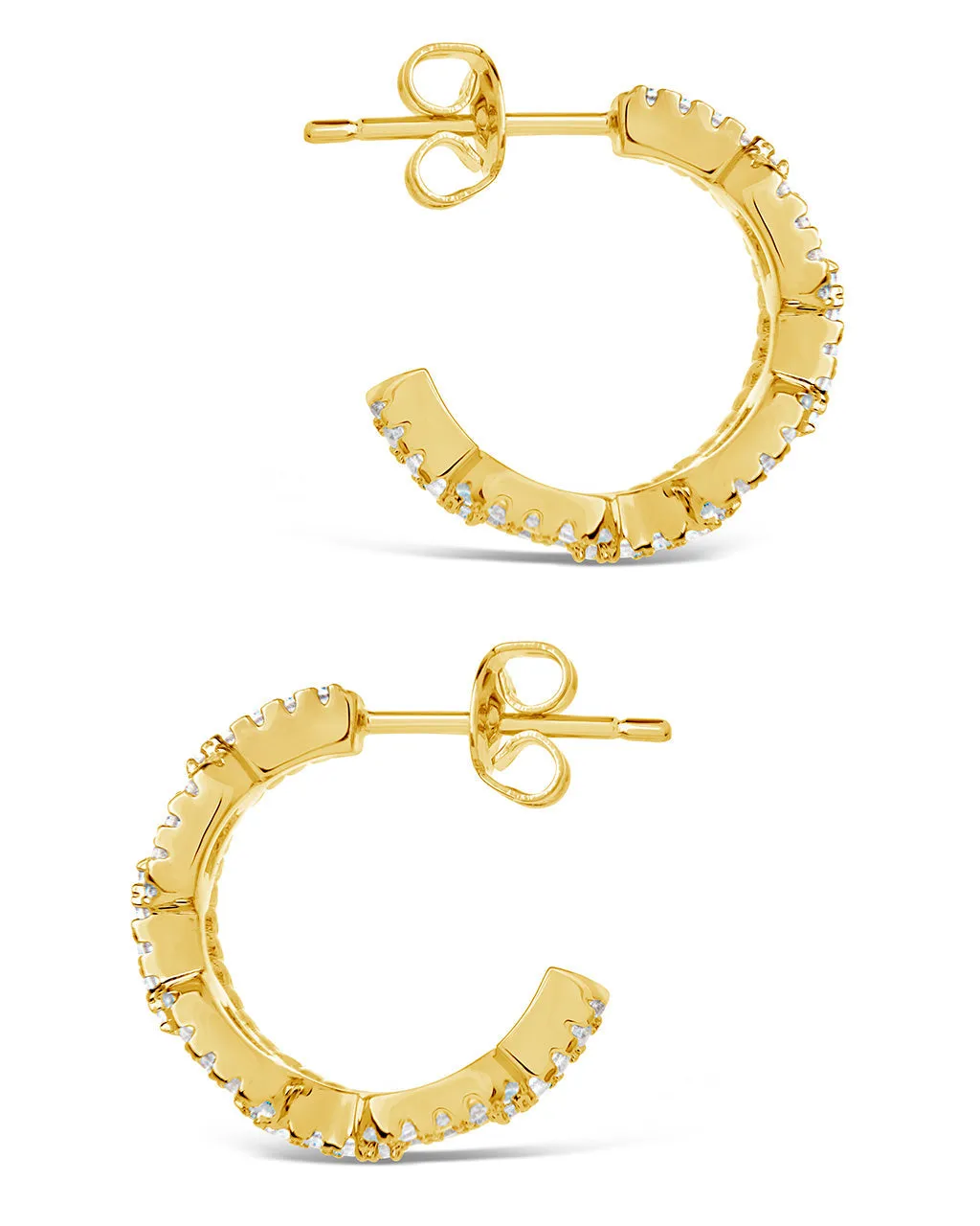 Rope & CZ Chain Link Hoop Earrings