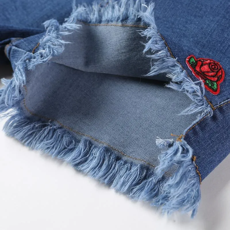 Rose Embroidery Shorts