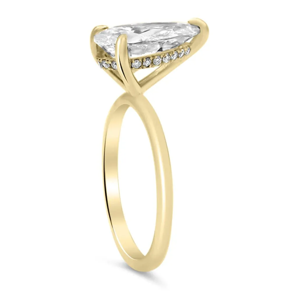 Rose Pear Engagement Ring Setting